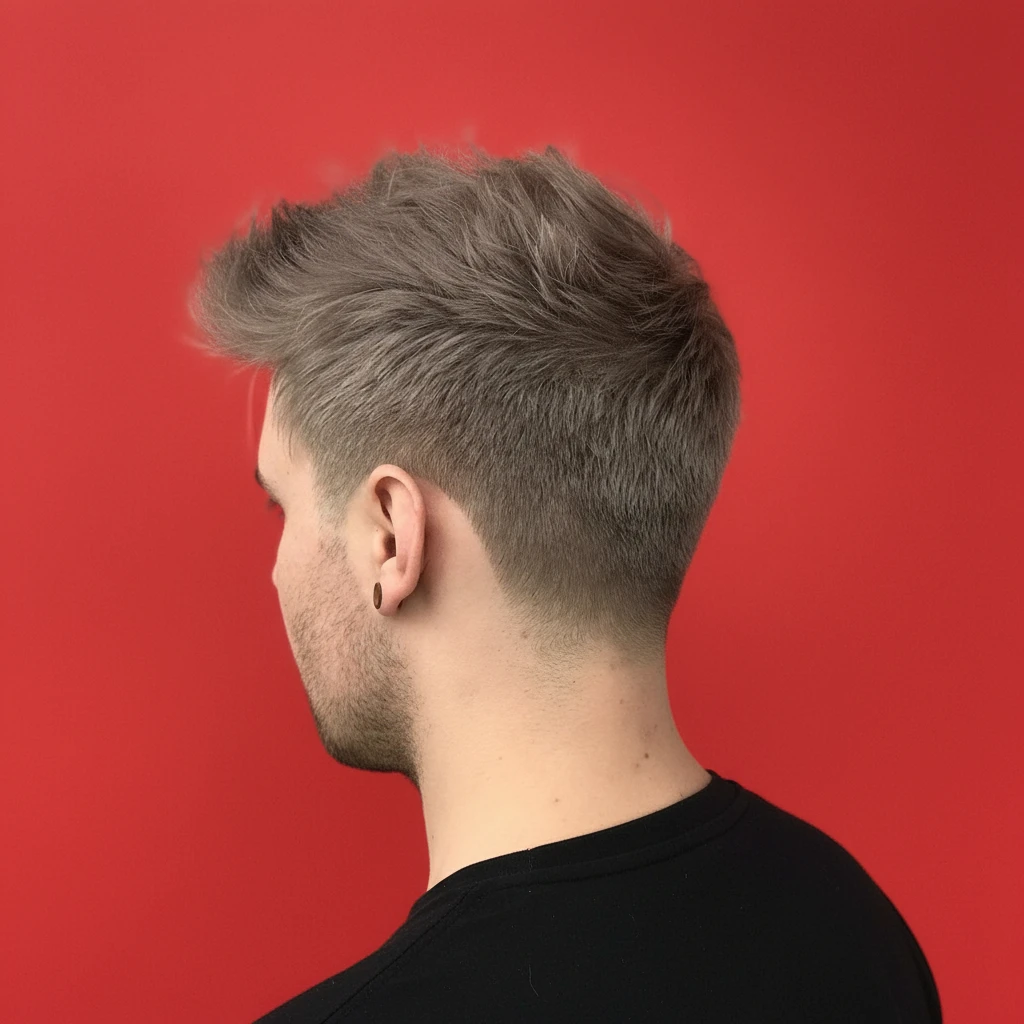 Corte Taper Fade en cabello liso con degradado