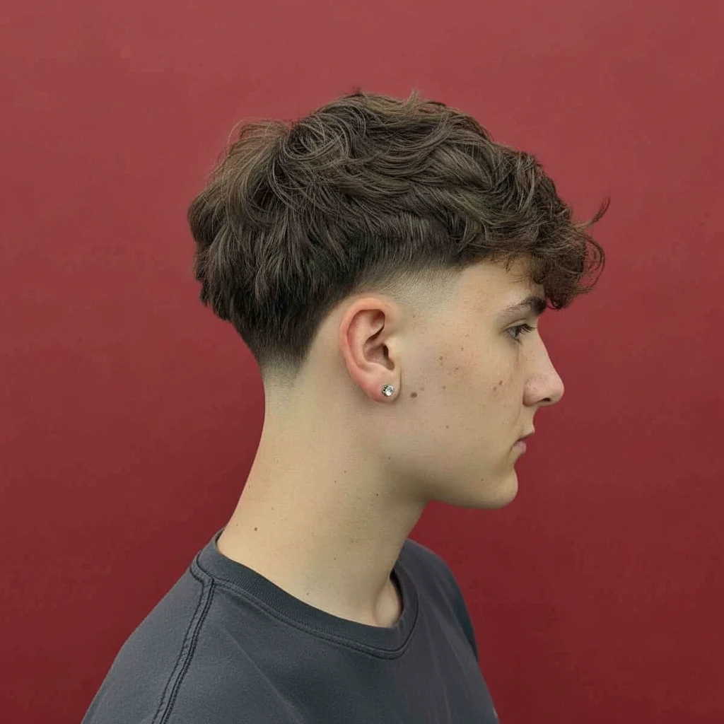 Corte Taper Fade em Cabelo Liso com Volume