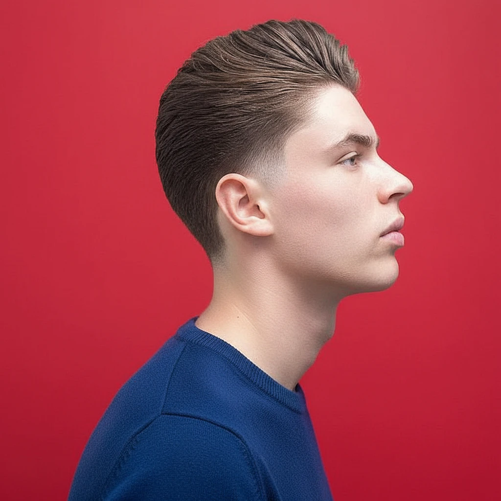 Corte Taper Fade em Cabelo Liso com Volume