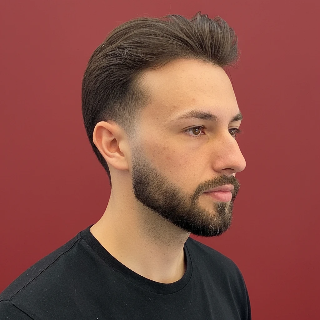 Corte Taper Fade em Cabelo Liso com Volume
