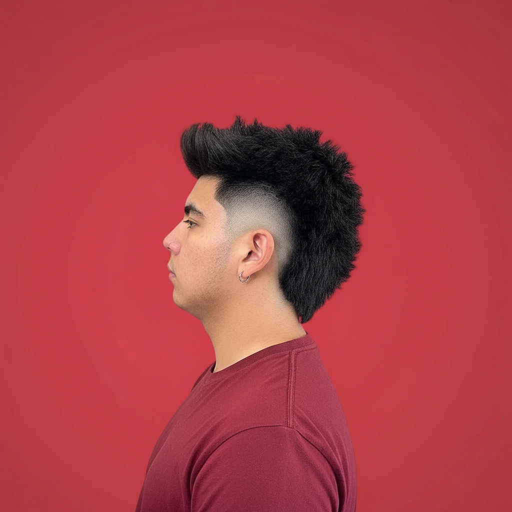 Men's Burst Fade on Straight Hair