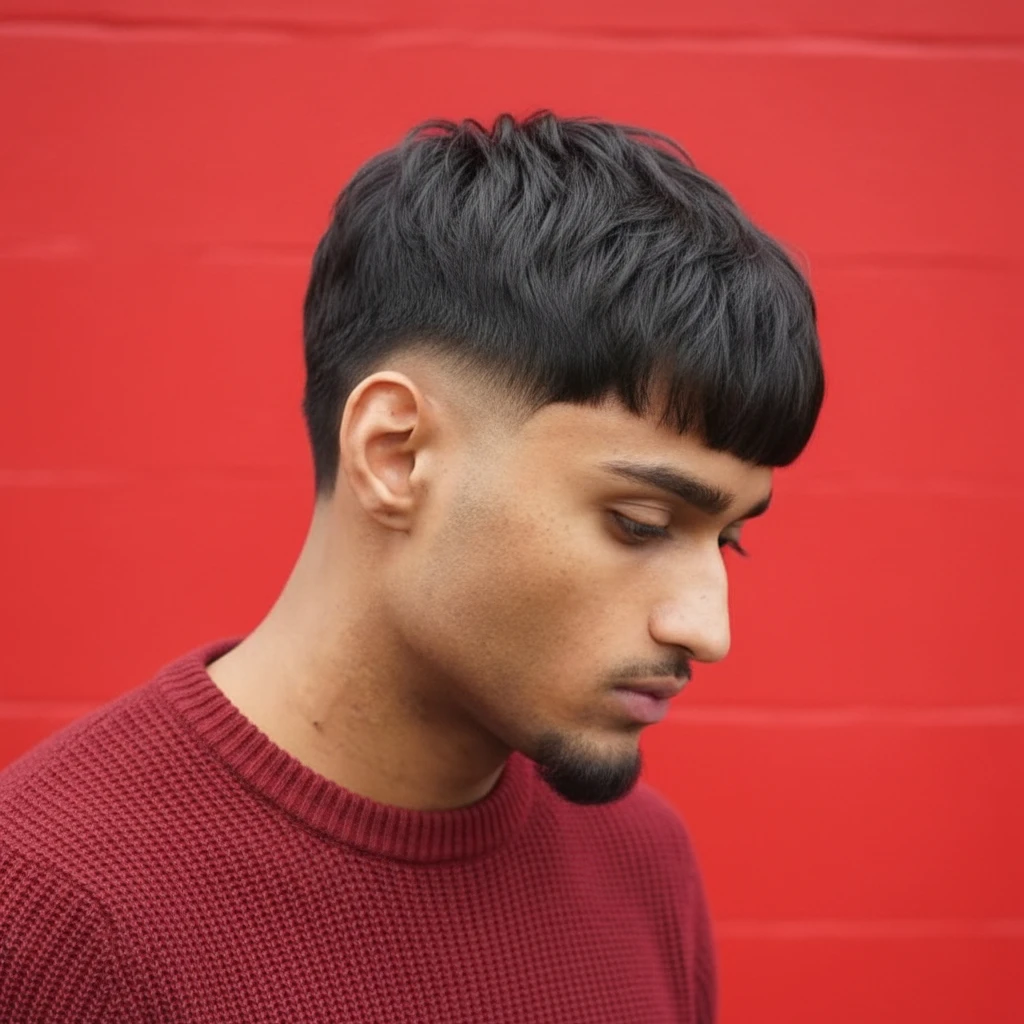 Corte de Cabelo Burst Fade Masculino em Cabelo Liso