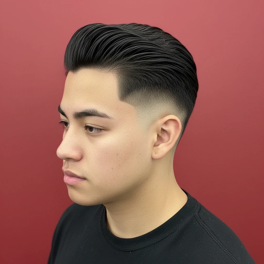 Corte de Cabelo Burst Fade em Cabelo Liso