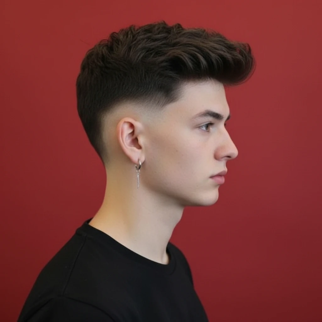 Corte de pelo Burst Fade en cabello lacio