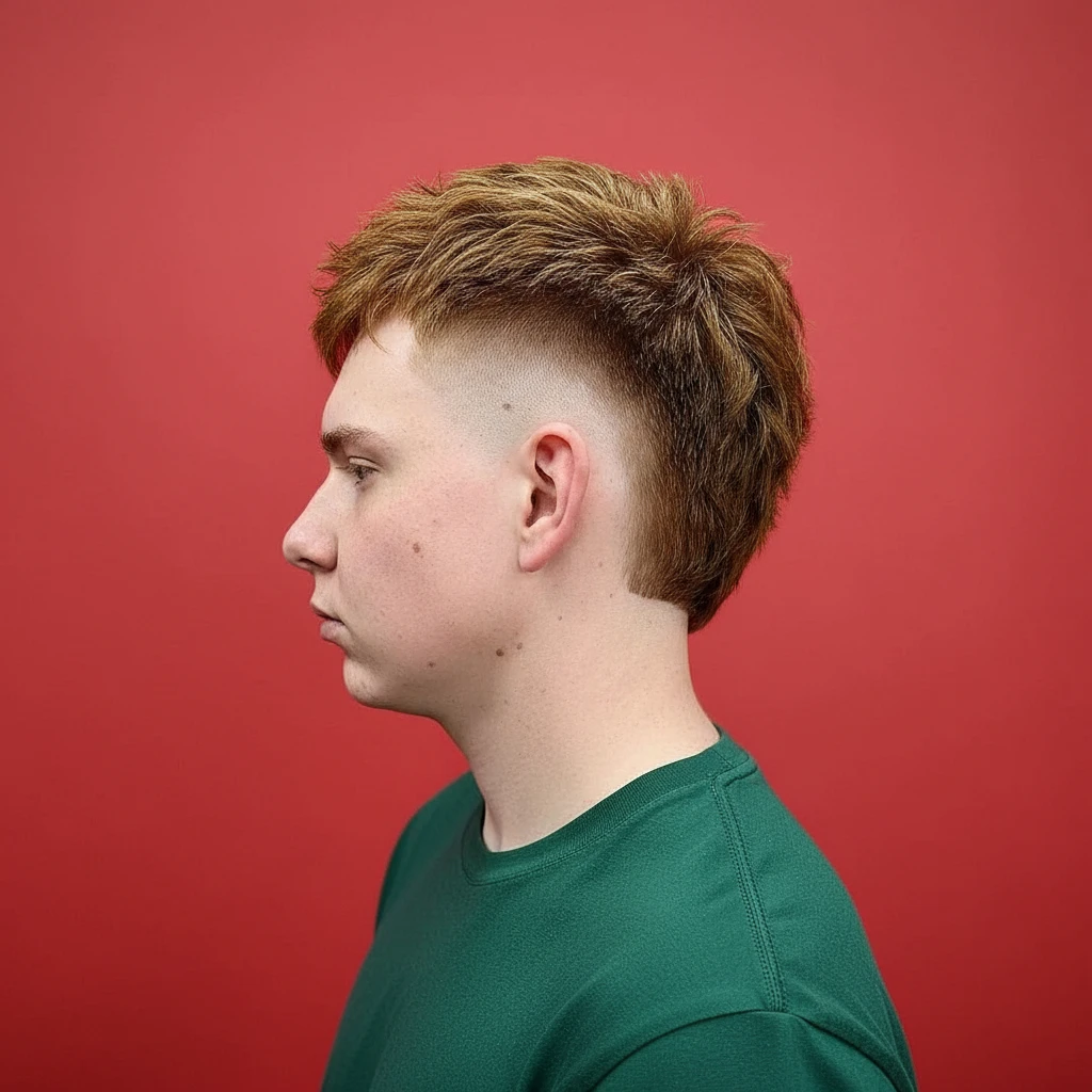 Corte de pelo Burst Fade en cabello lacio