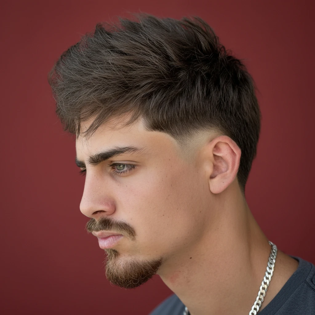 Corte de Cabelo Burst Fade em Cabelo Liso