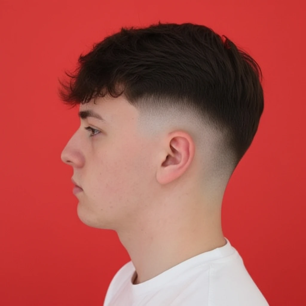 Corte de Cabelo Burst Fade em Cabelo Liso