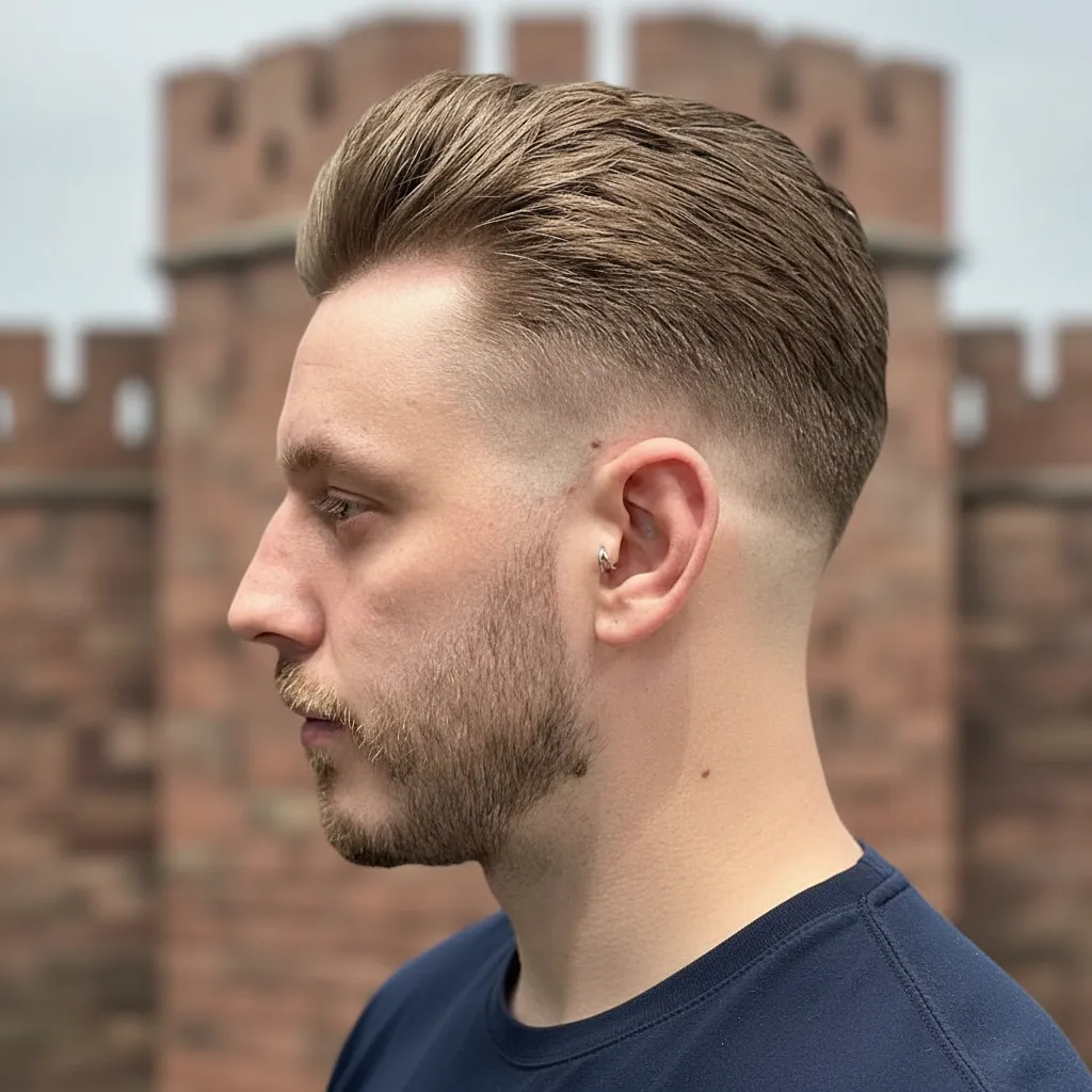 Men's Short Haircut with Side Gradient