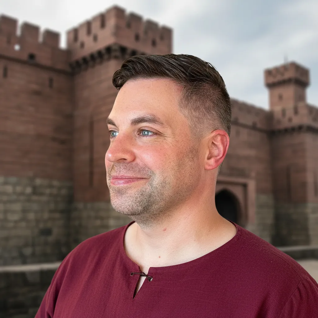 Men's Short Haircut with Side Gradient