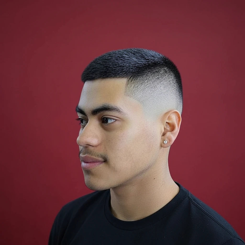 Men's Short Haircut with Side Gradient