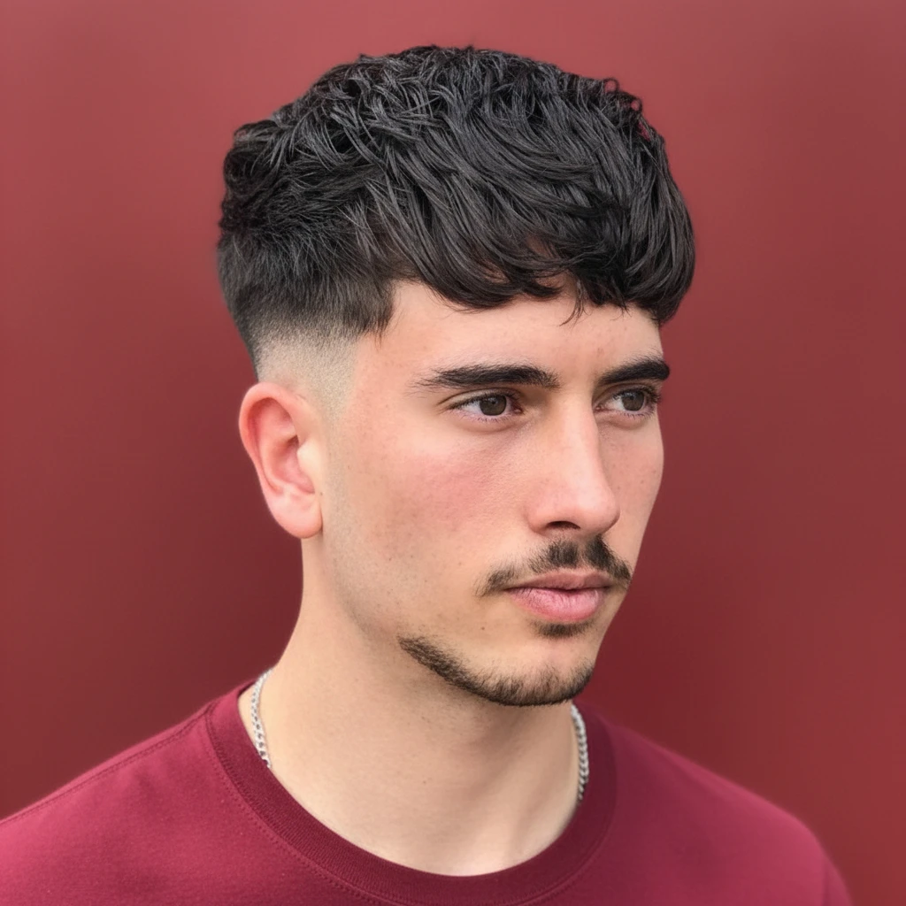 Men's Short Haircut with Textured Gradient