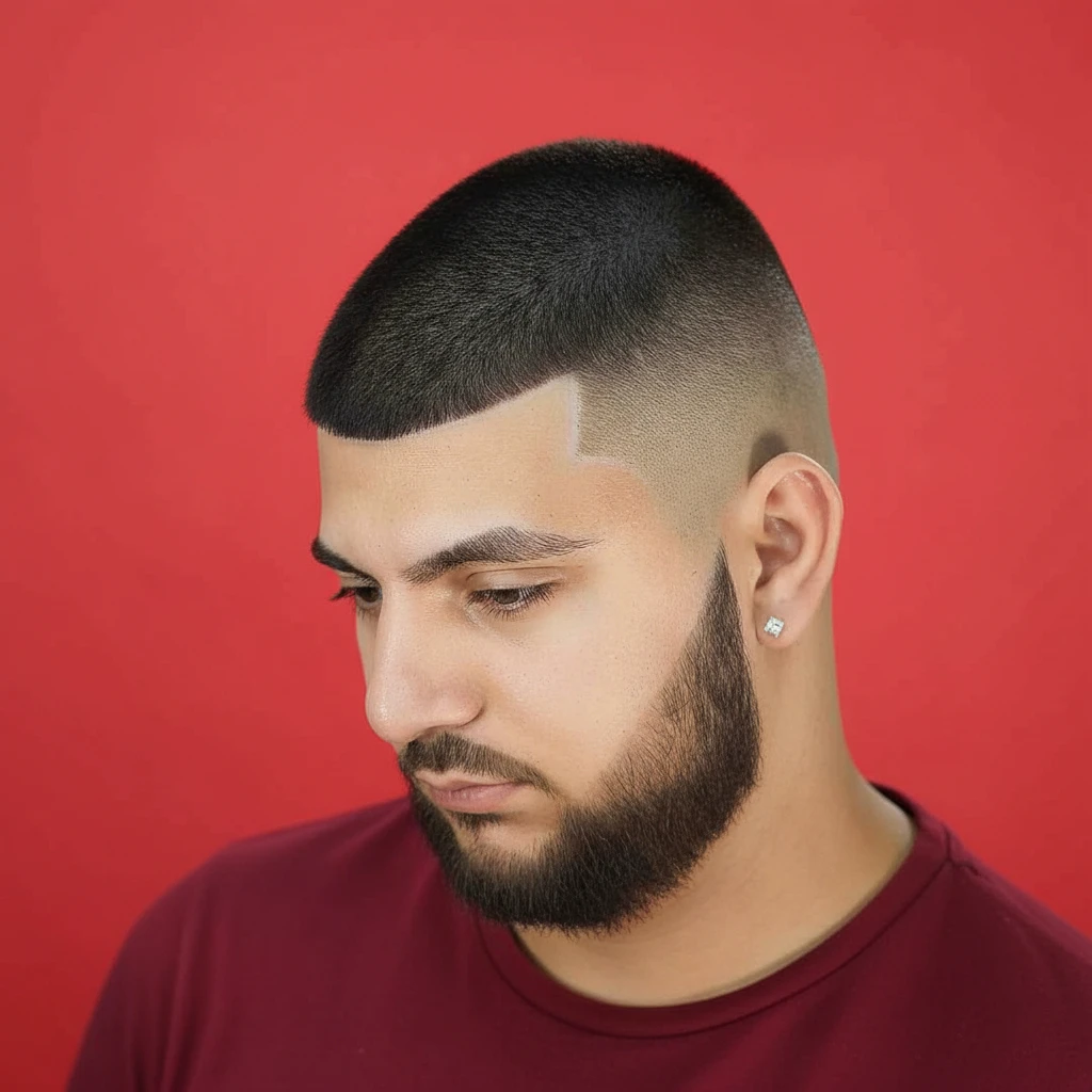 Corte de Cabelo Curto Masculino com Degradê e Risco
