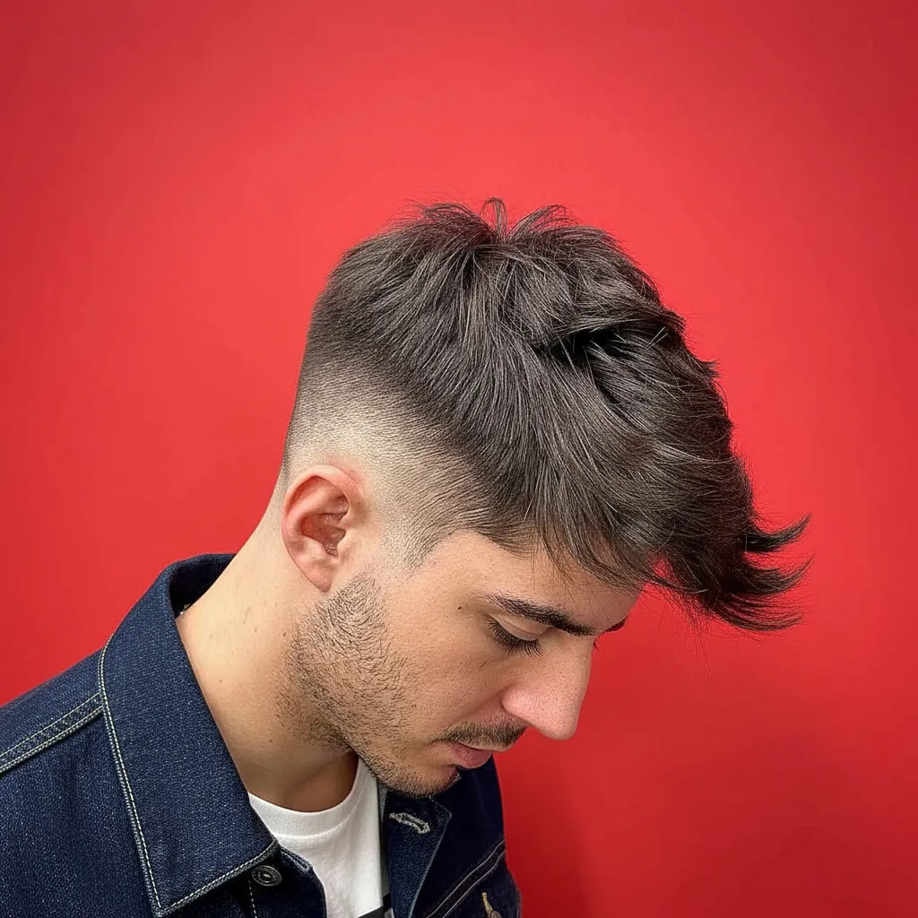 Corte de Cabelo Drop Fade Moderno em Cabelo Liso