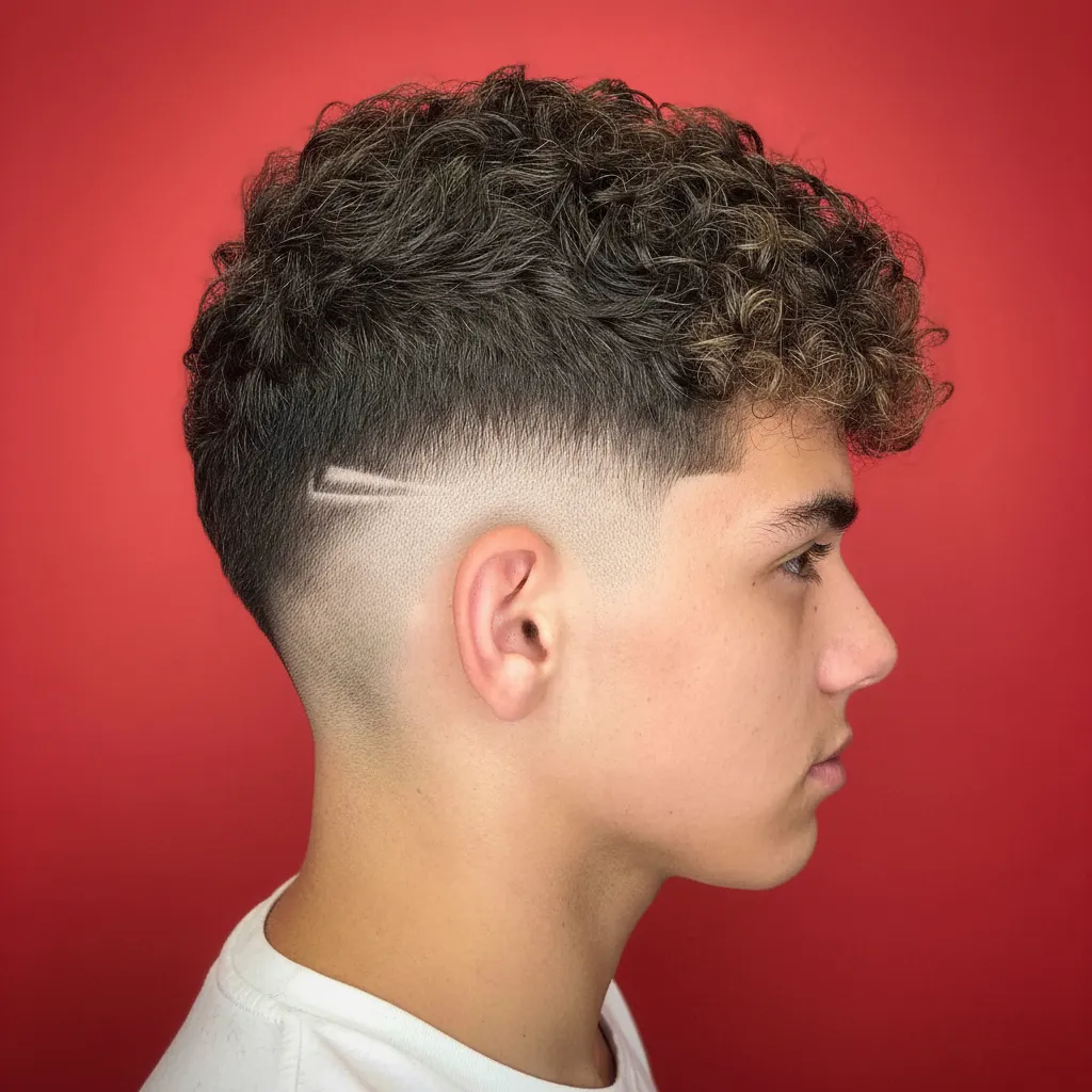 Drop Fade Haircut with Side Part