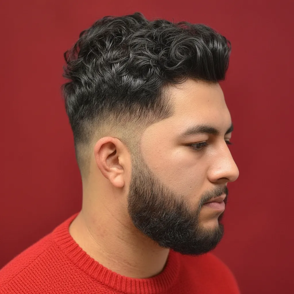 Drop Fade Haircut on Curly Hair