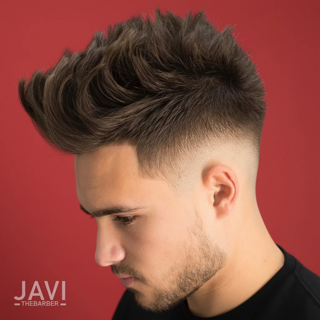 Drop Fade Haircut on Straight Hair with Volume