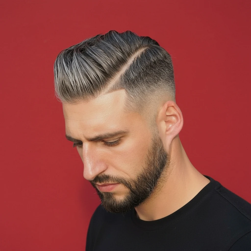 Drop Fade Haircut on Straight and Modern Hair