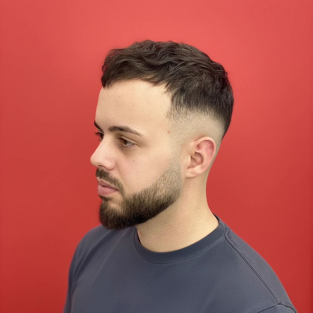 Corte de Cabelo French Crop com Degradê Baixo