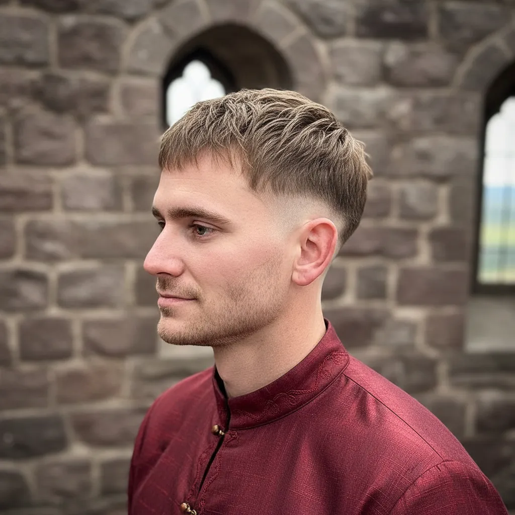 Corte de Cabelo French Crop com Degradê Baixo