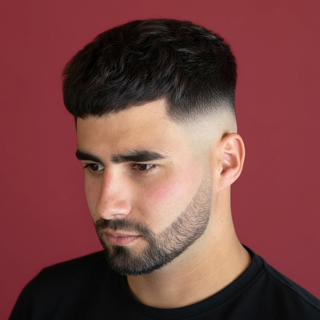 Corte de Cabelo French Crop com Degradê Baixo