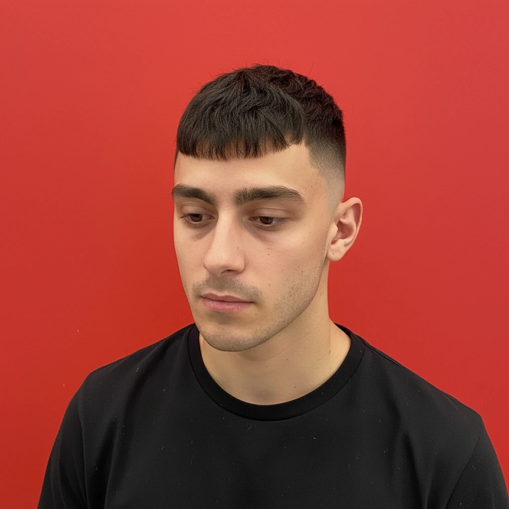 French Crop Haircut with Side Gradient