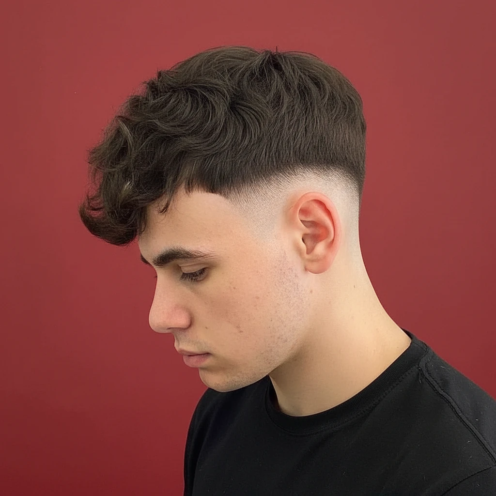 Corte de Cabelo French Crop com Degradê Limpo