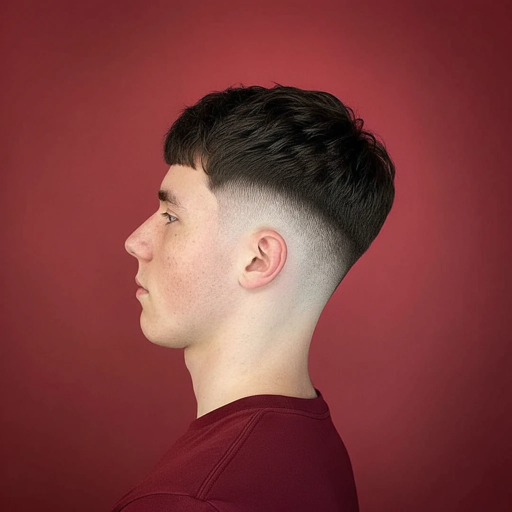 Corte de Cabelo French Crop com Degradê Limpo