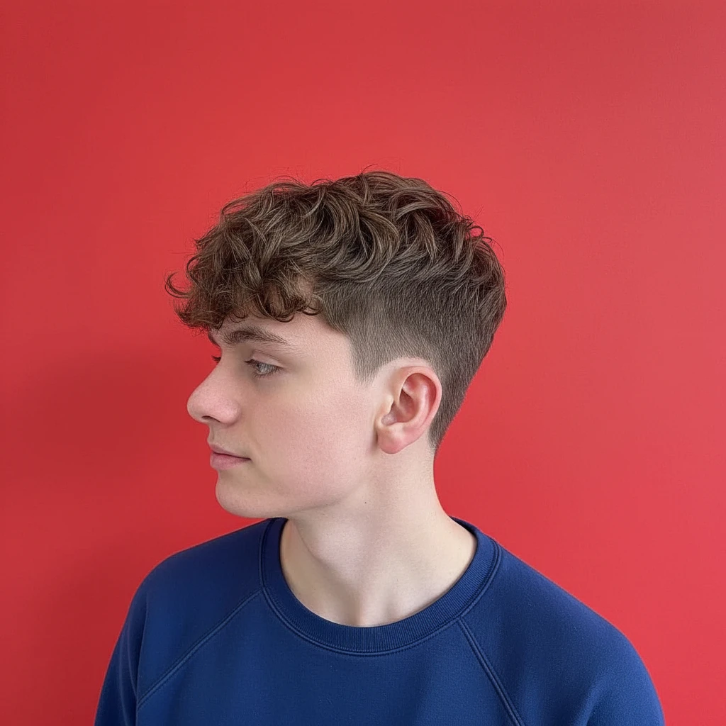 Corte de pelo francés con textura en cabello rizado