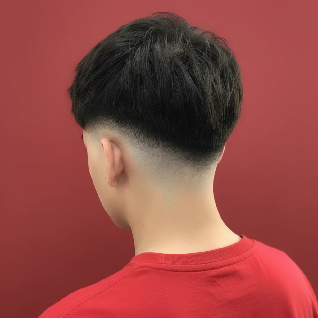 Low Fade V Haircut with Clean Gradient