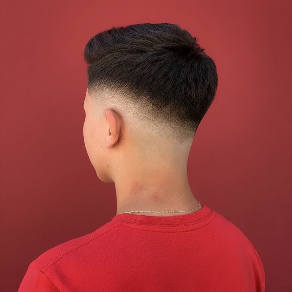 Corte de Cabelo Low Fade em V com Degradê Limpo