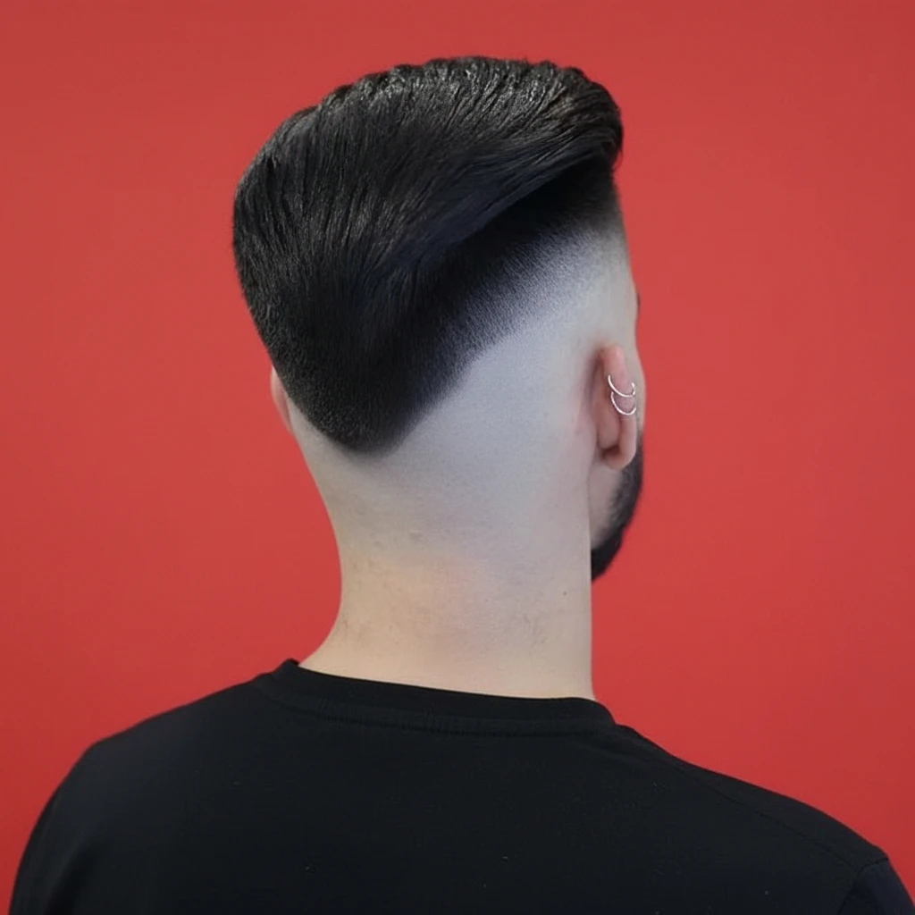 Corte de Cabelo Low Fade em V com Degradê Limpo