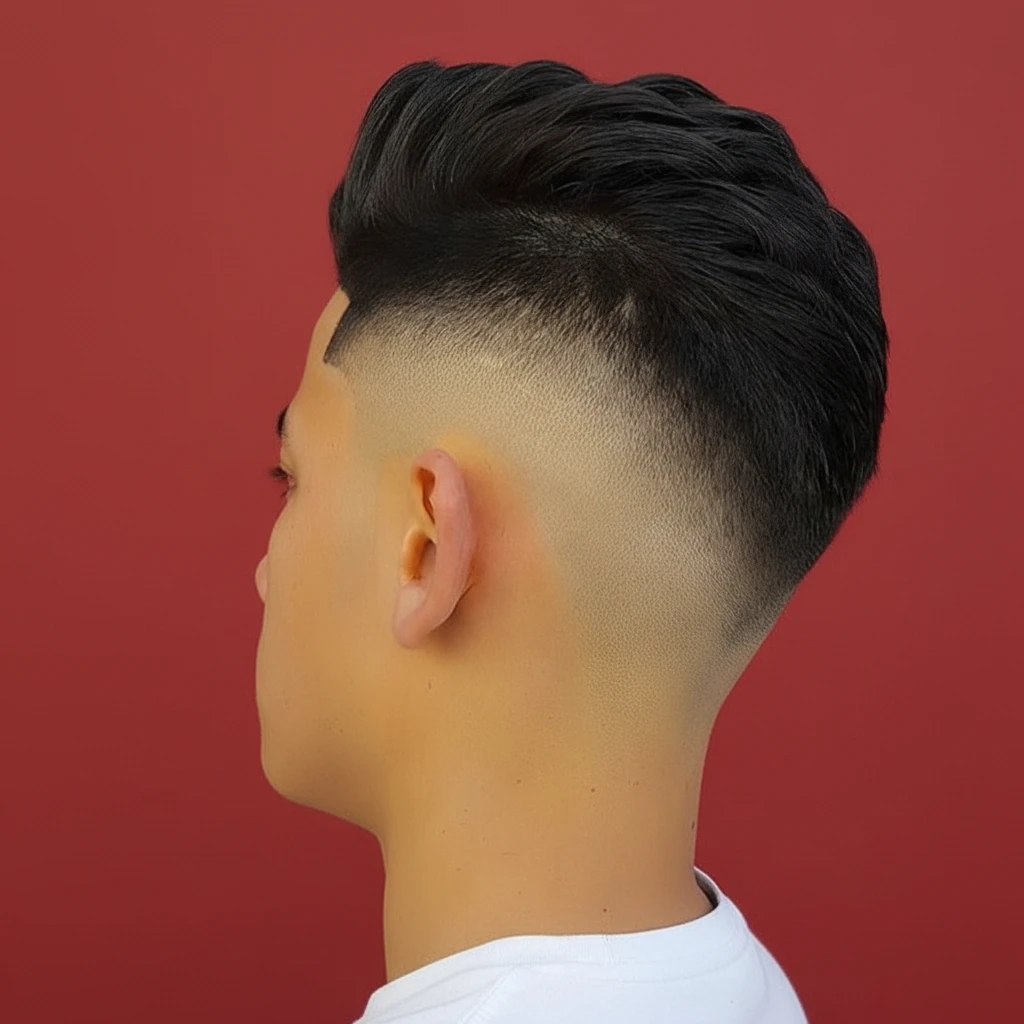 Corte de Cabelo Low Fade em V com Degradê Limpo