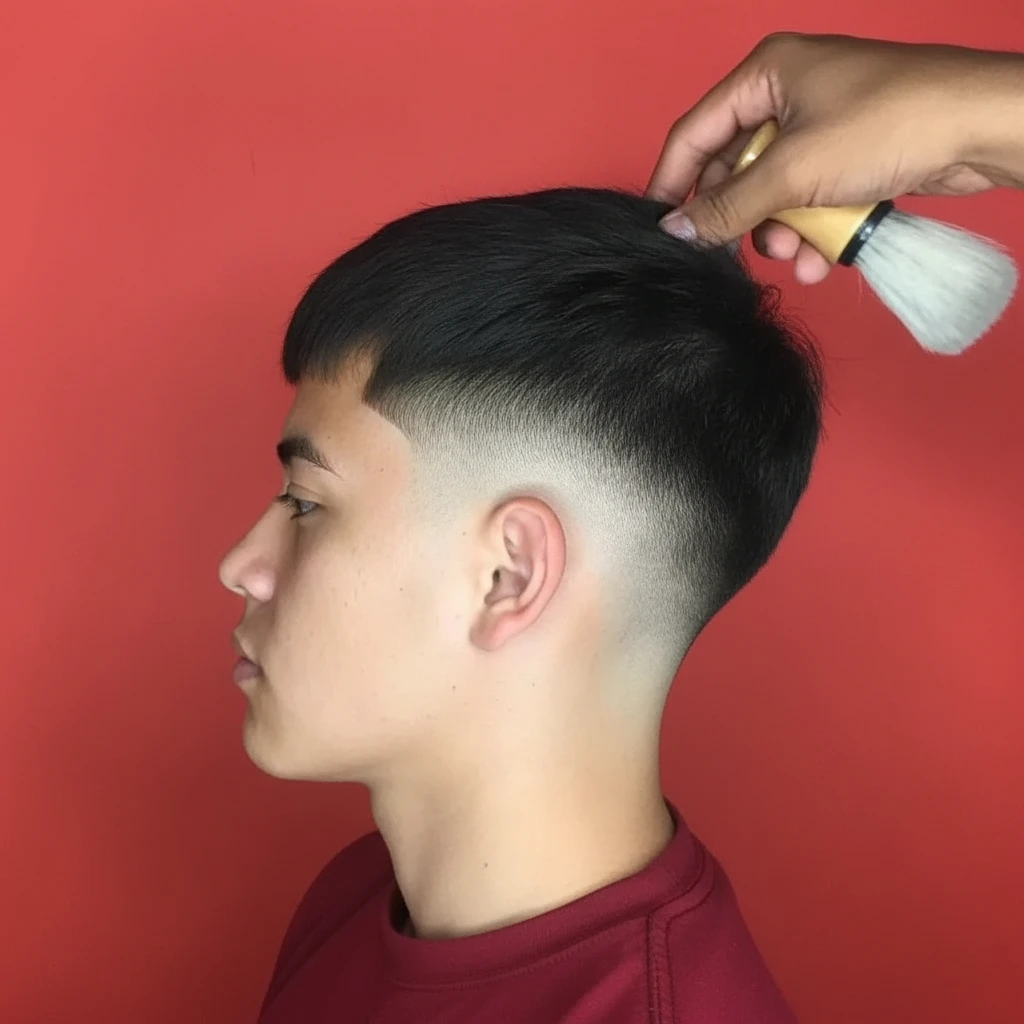 Corte de Cabelo Low Fade em V com Degradê Limpo