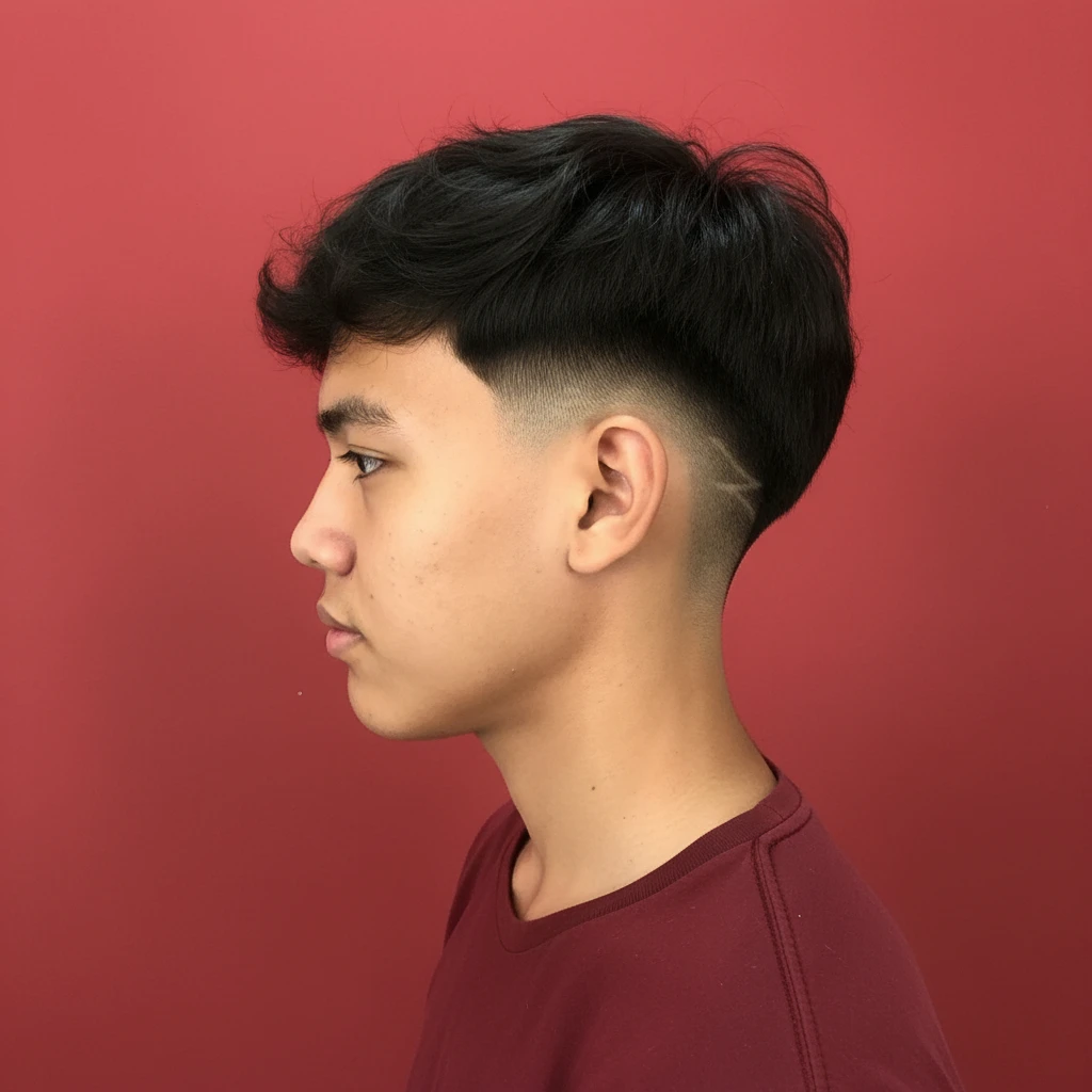 Corte de Cabelo Low Fade em V com Degradê Limpo