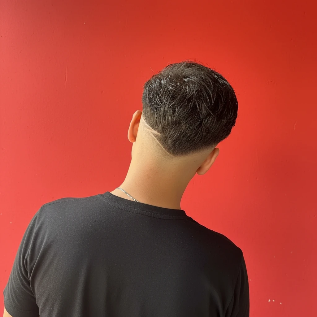 Corte de Cabelo Low Fade em V com Degradê Moderno