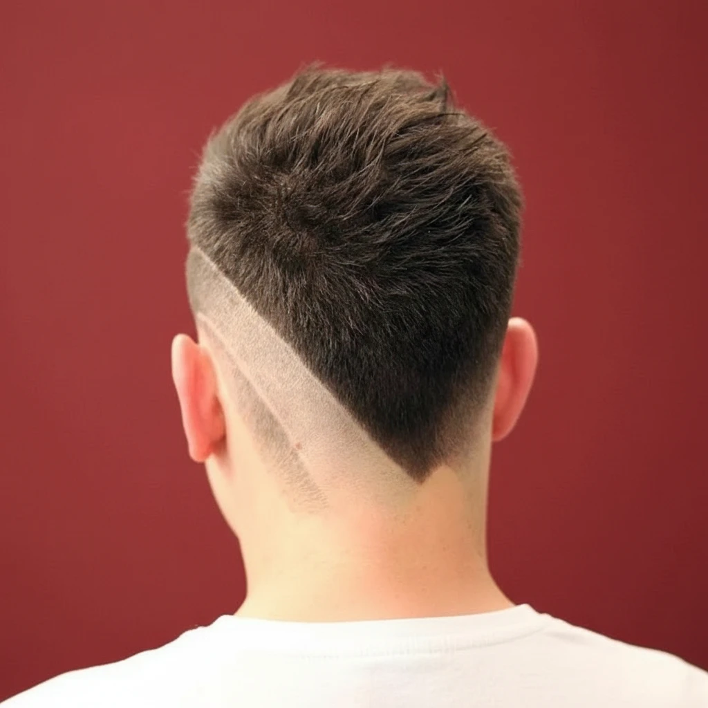 Corte de Cabelo Low Fade em V com Degradê Moderno