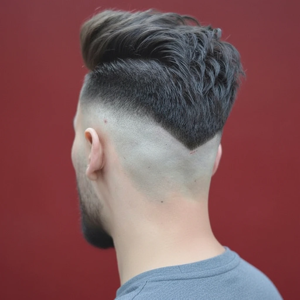 Corte de Cabelo Low Fade em V com Degradê Moderno