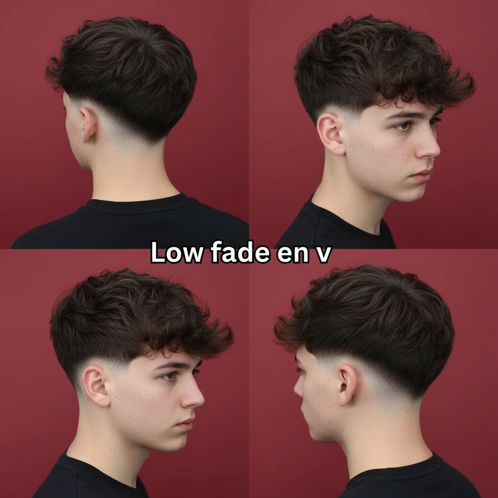 Corte de Cabelo Low Fade em V com Degradê Moderno
