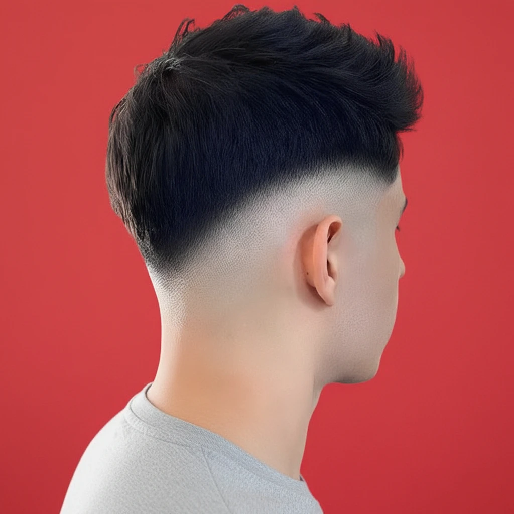 Corte de Cabelo Low Fade em V com Degradê Moderno