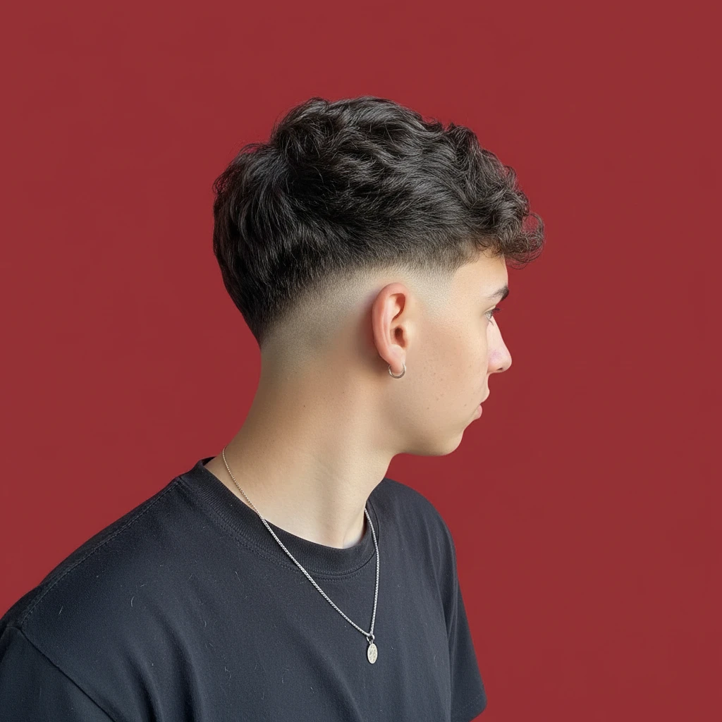 Corte de Cabelo Low Fade em V com Degradê Moderno