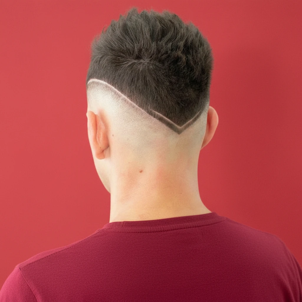 Corte de Cabelo Low Fade em V com Degradê Moderno