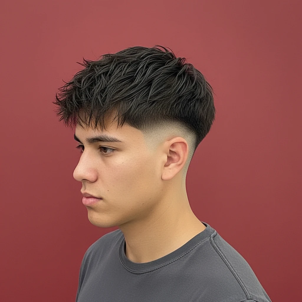 Corte de Cabelo Low Fade em V com Degradê Moderno