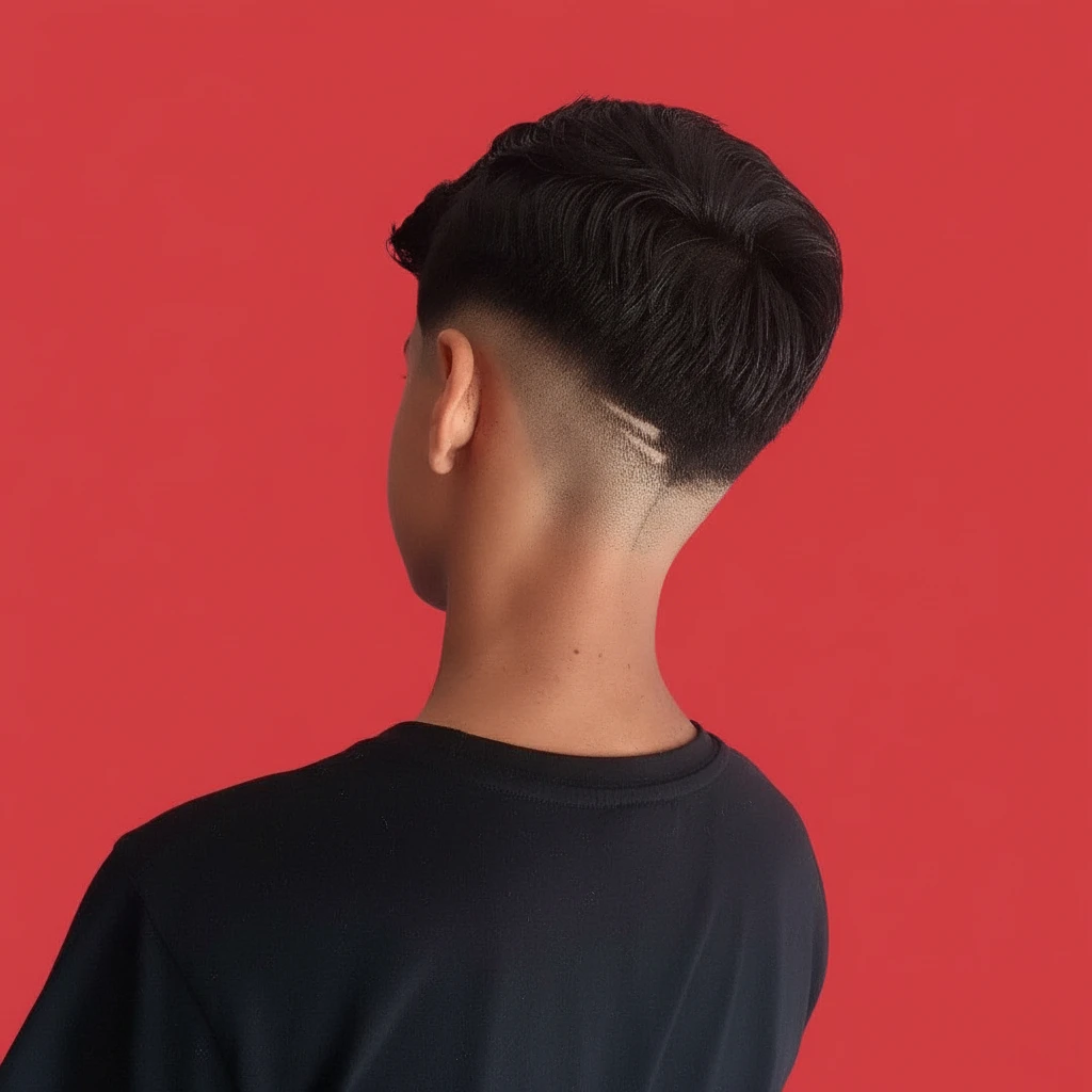 Low Fade V Haircut with Side Part