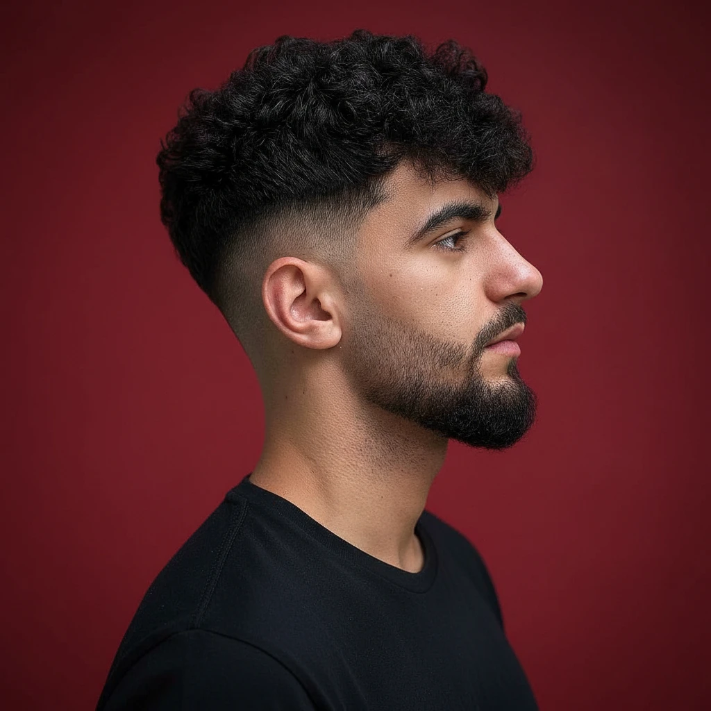 Corte de Cabelo Masculino Cacheado com Degradê Alto