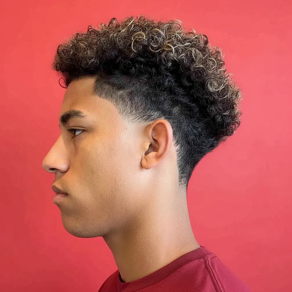 Men's Curly Haircut with Low Gradient