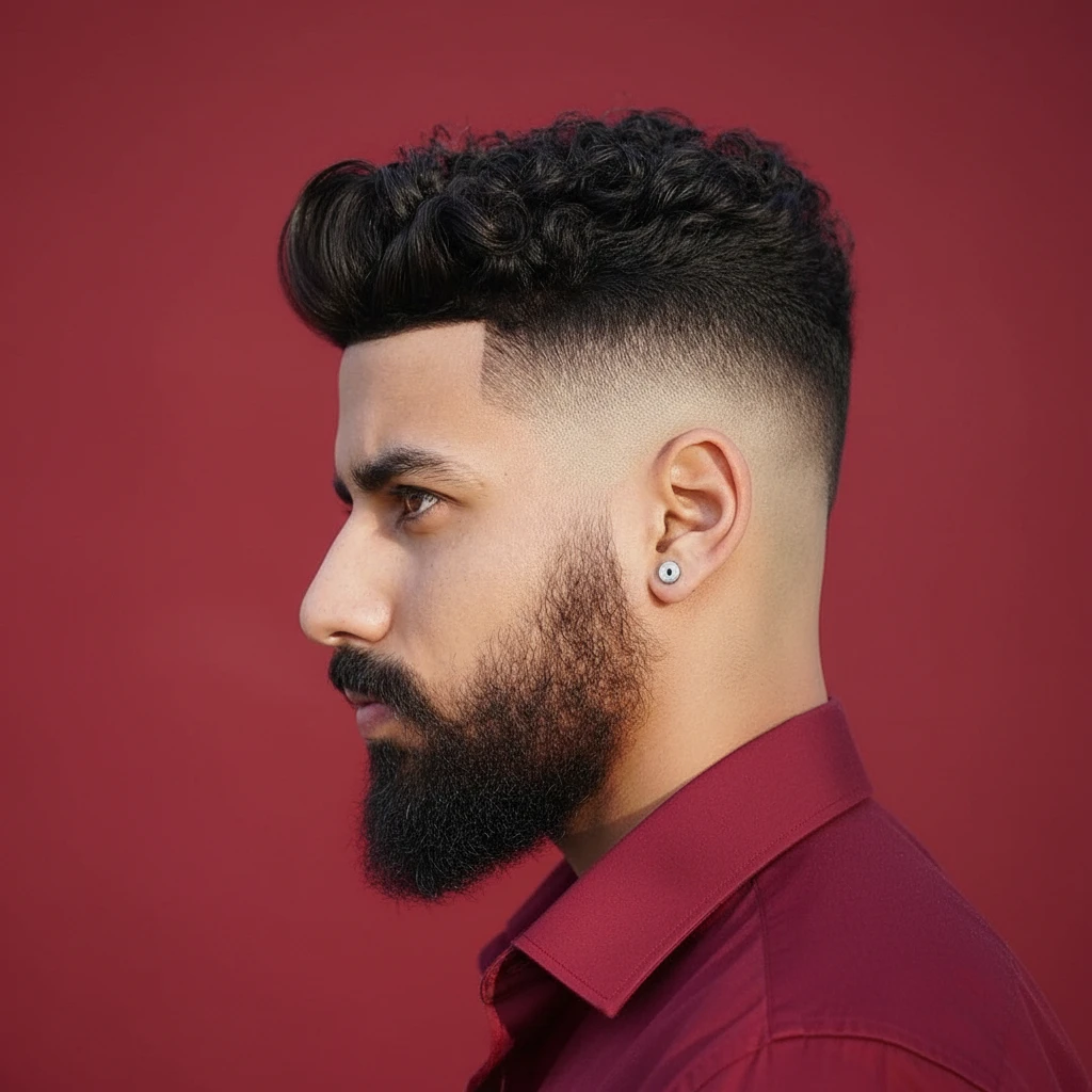 Corte de Cabelo Masculino Cacheado com Degradê Baixo