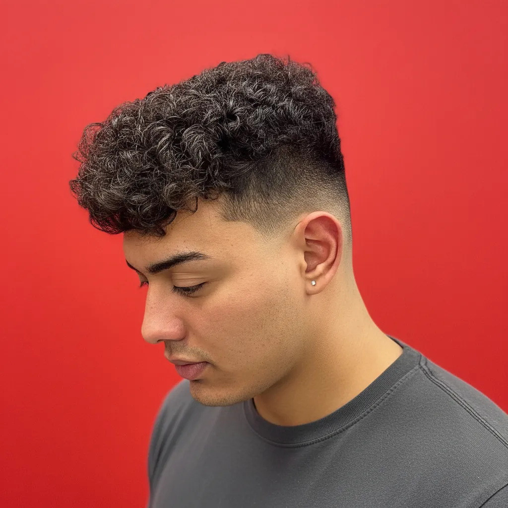 Corte de Cabelo Masculino Cacheado com Degradê Baixo