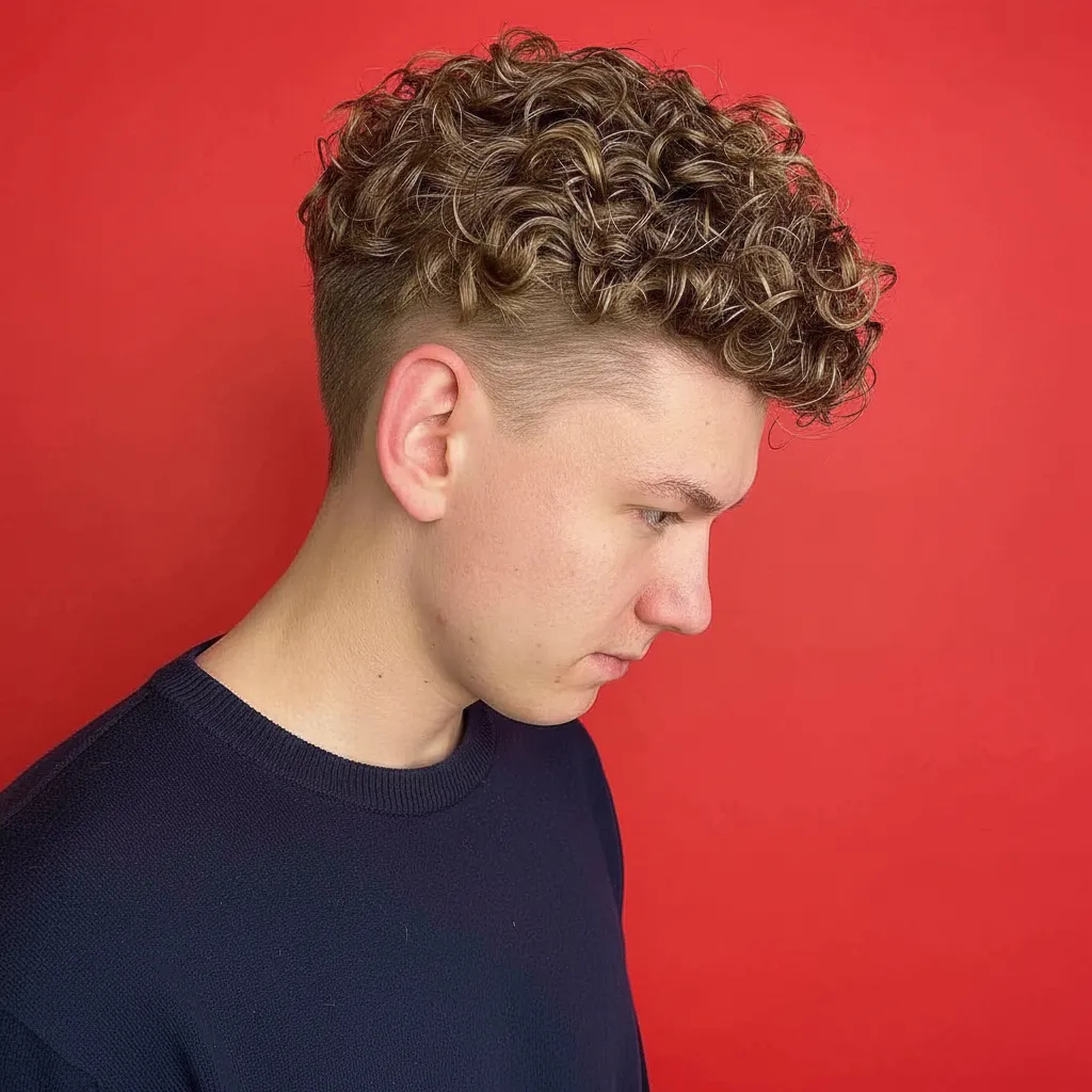 Corte de Cabelo Masculino Cacheado com Degradê Baixo
