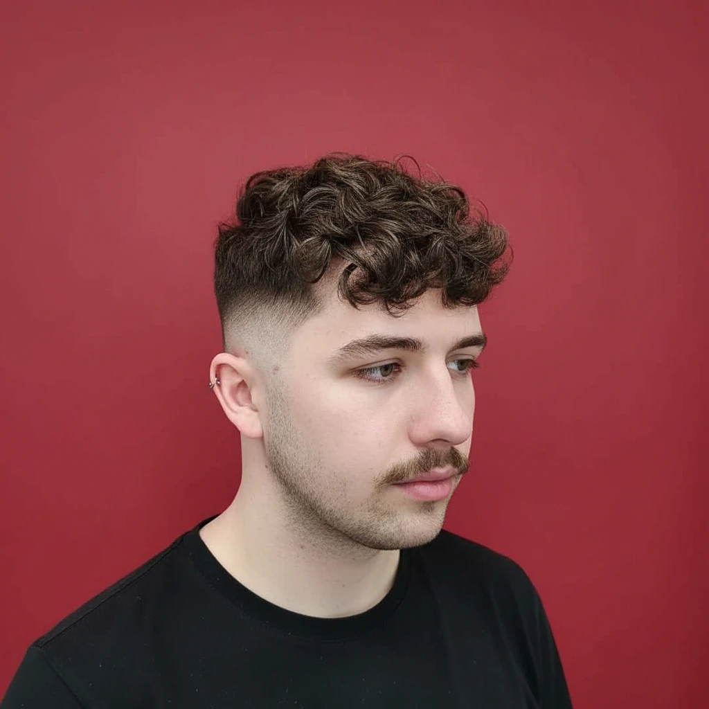 Corte de Cabelo Masculino Cacheado com Degradê Baixo