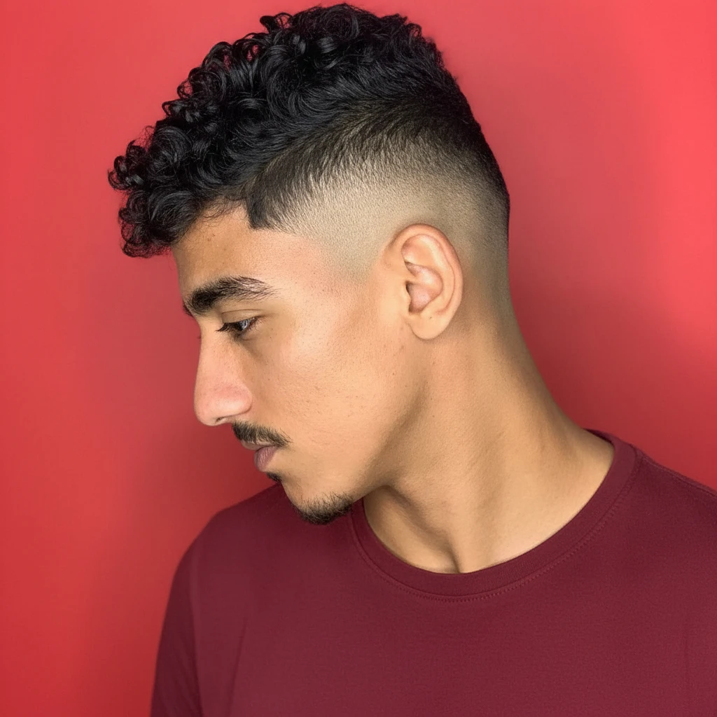 Corte de Cabelo Masculino Cacheado com Degradê Baixo